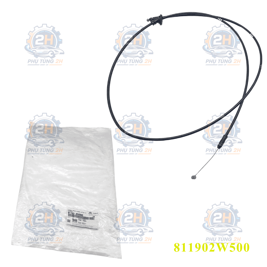 Dây giật nắp capo Hyundai Santafe 2016 dài 811902W500 Mobis — ảnh 1