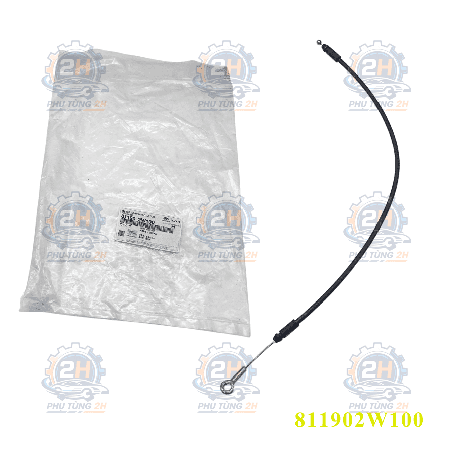 Dây giật nắp capo Hyundai Santafe 2016 ngắn 811902W100 Mobis — ảnh 1