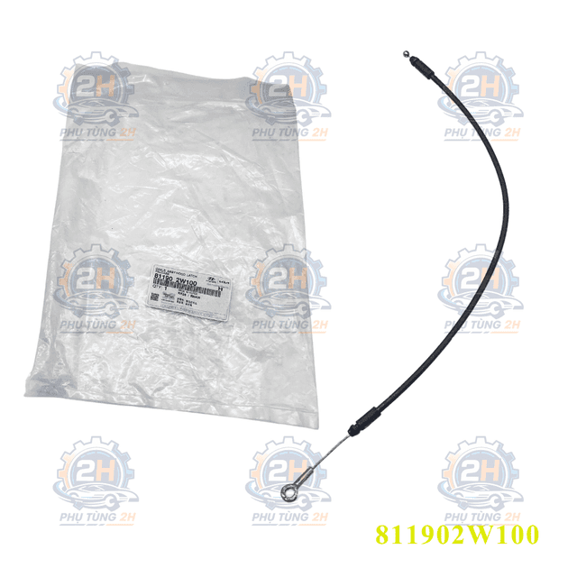 Dây giật nắp capo Hyundai Santafe 2016 ngắn 811902W100 Mobis